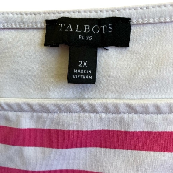 Talbots Bundle of Two Effortless Jersey Striped Square Neck Top Stretchy Sz 2X - Picture 5 of 11